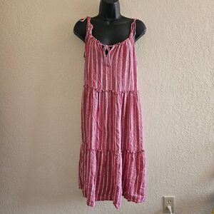 Angie Striped Midi Dress